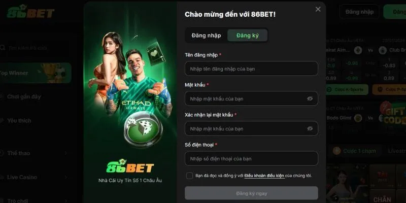 Hướng dẫn đăng ký 86BET